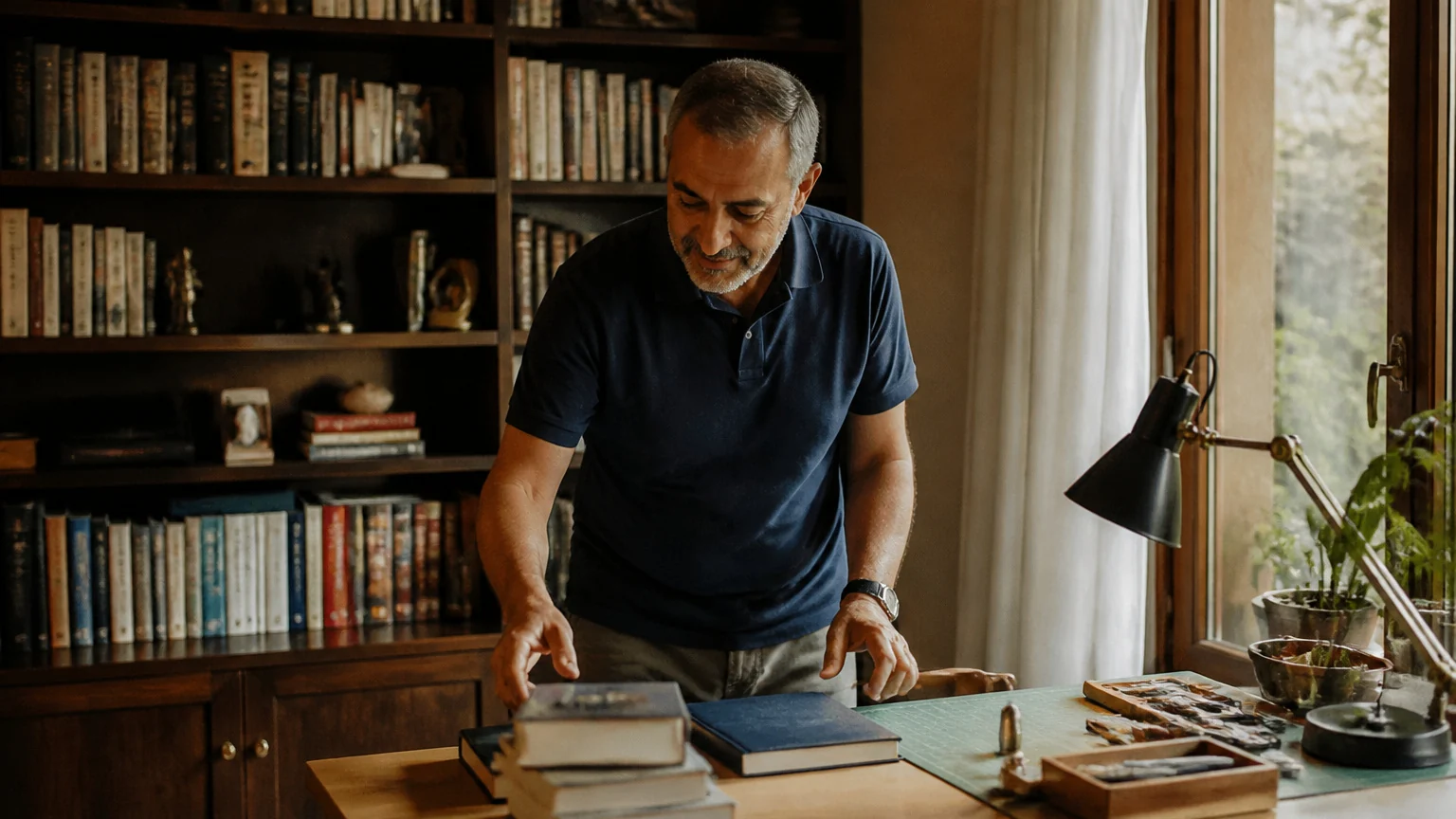 Ayaş ilçesinde yeni bir günlük rutin oluşturan emekli birey.